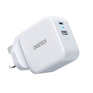 Choetech 38W Dual USB C + USB A Port Charger - White