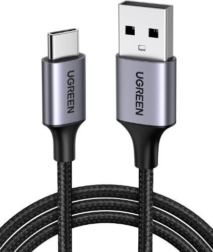 UGREEN USB-A 2.0 to USB-C Cable Nickel Plating Aluminum Braid 1.5m (Black)