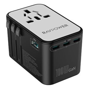 RavPower RP-PC1077 GaN 100W 5-In-1 Travel Charger 3C 2A