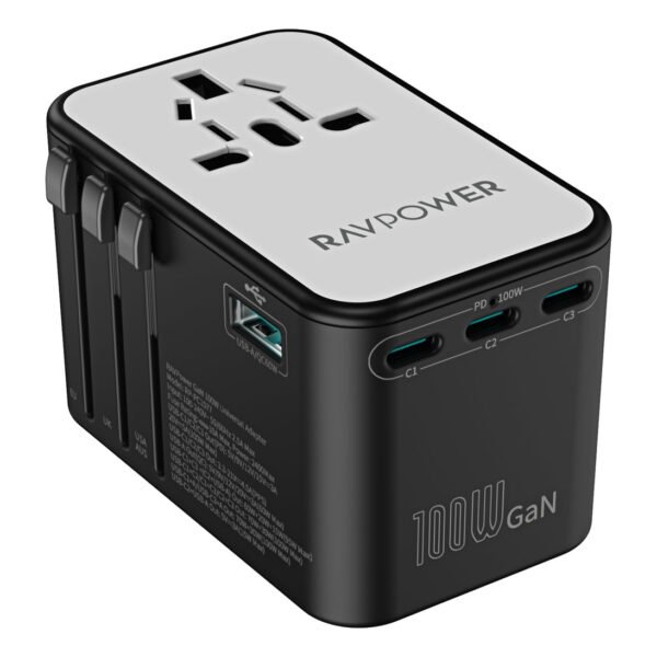 RavPower RP-PC1077 GaN 100W 5-In-1 Travel Charger 3C 2A