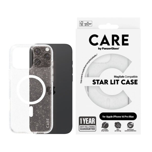PanzerGlass® 1344 Case Flagship Star Lit w. MagSafe iPhone 16 Pro Max - White
