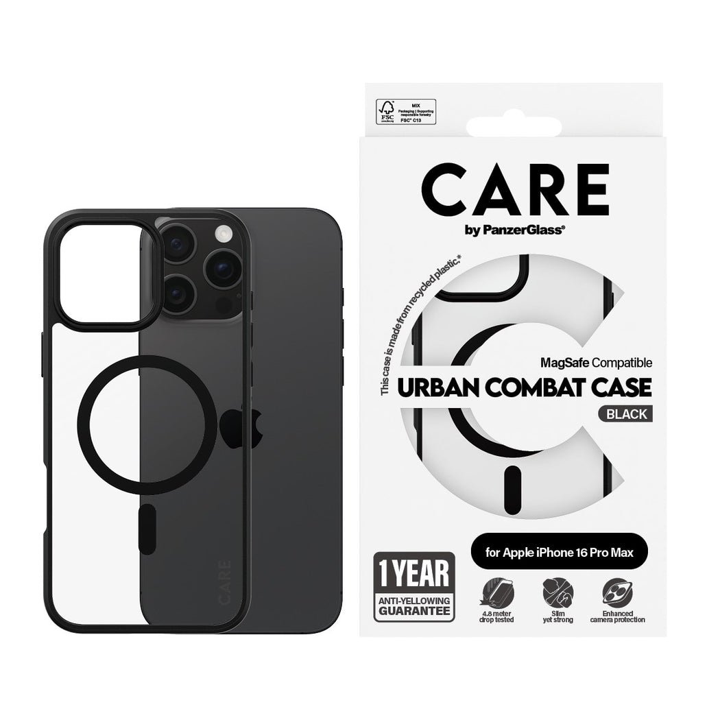 PanzerGlass® 1360, Case Flagship Urban Combat MagSafe iPhone 16 Pro Max - Black