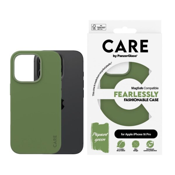 PanzerGlass® 1386 Case Fashion MagSafe iPhone 16 Pro - Green