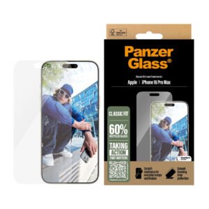 PanzerGlass® 2876, Screen Protector Clear iPhone 16 Pro Max | Classic Fit