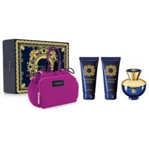 VERSACE DYLAN BLUE POUR FEMME EDP GIFT SET (100ML PERFUME + 100ML BODY LOTION + 100ML BATH & SHOWER GEL + BAG)