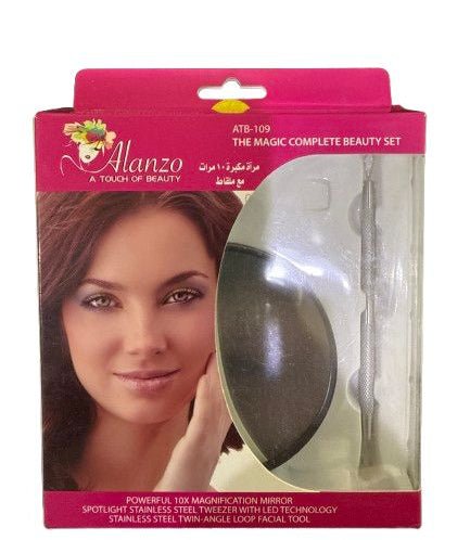 Alanzo – The Magic Complete Beauty Set – LED Mirror & Stainless Steel Facial Tools