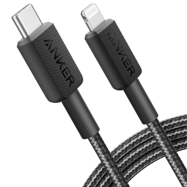 Anker 322 USB-C to Lightning Cable Braided (0.9m/3ft) -Black - MFi Certified Durable