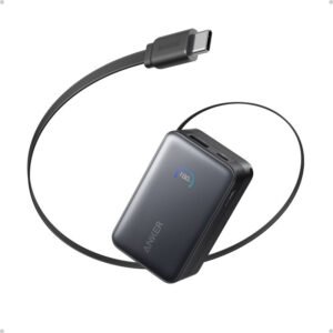 Anker Nano 10000mAh Power Bank – 45W Built‑In Retractable USB‑C Cable