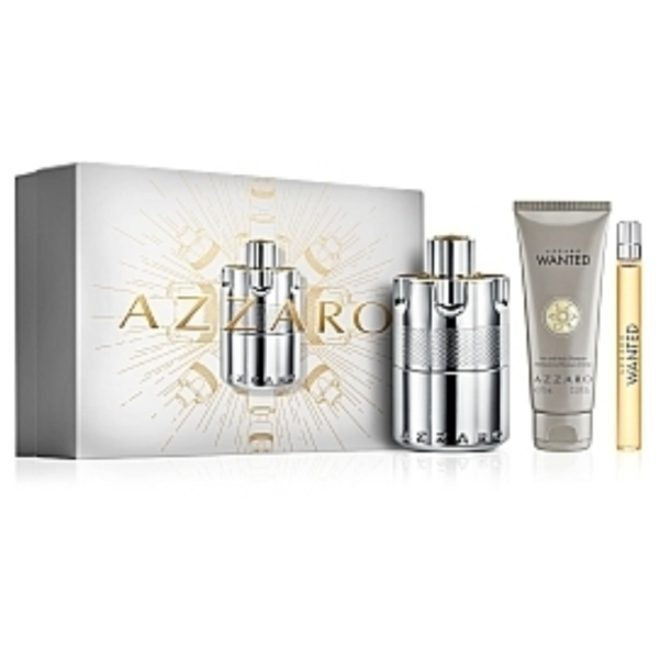 Azzaro Wanted EDP For Him - 3 Pcs Set (EDP/100ml + Shampoo/75ml + EDP/10ml)