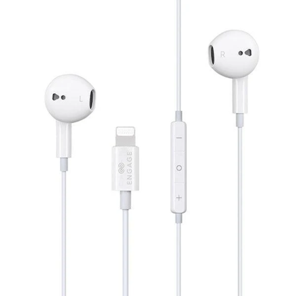 Engage, MFI Apple Lightning Wired Earphone, White