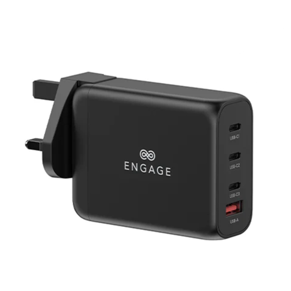 Engage, Power Adapter with Interchangeable UK/EU Plug & 4 Ports (100W)