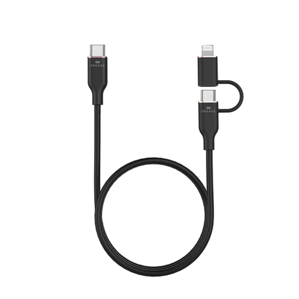 Engage, Super Soft Silicone, USB-C to USB-C Cable with Lightning Adapter