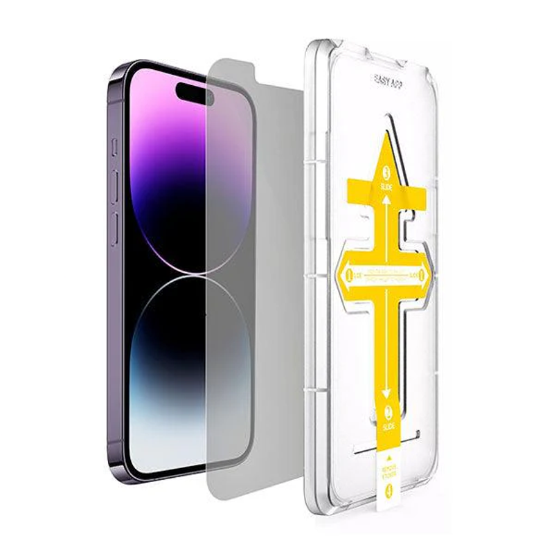 Engage, iPhone 15 Pro privacy Tempered Glass Protector with Installation Tray