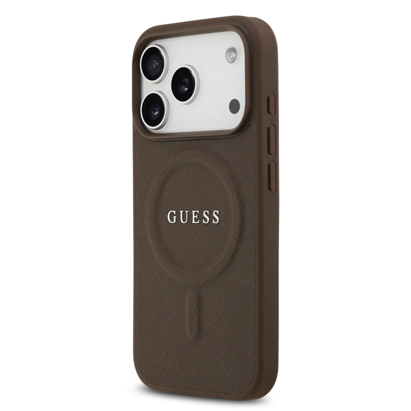 Guess, MagSafe PU Saffiano Leather Case with Classic Logo, iPhone 17 Pro Max
