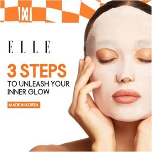 Korean ELLE Radiance Kit – 3-Step Peeling & Whitening Treatment with AHA Peeling Glove, Soothing Mask,Intensive Whitening Serum - Brightening, Exfoliating, Hydrating, Anti-Aging – For All Skin Types