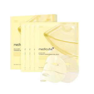 Medicube, Kojic Acid Turmeric Brightening Gel Mask, 4 Pcs