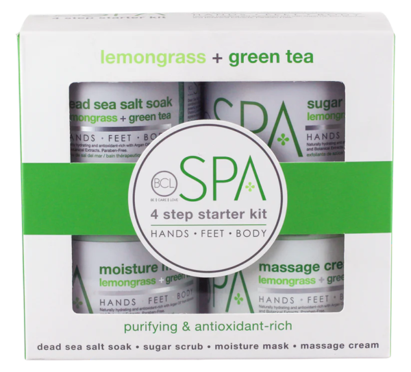 BCL spa lemongrass & green tea starter kit skin care unisex 4pcs