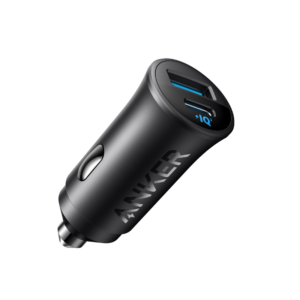 Anker PowerDrive 30W Car Charger – Dual Port (USB-C & USB-A) - Black