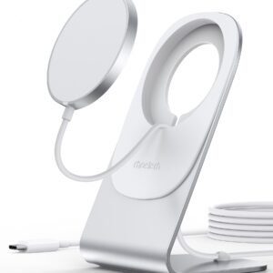 CHOETECH Magnetic Fast Wireless Charging Stand Holder with 5ft USB-C Cable for iPhone 12 (H047+T517) T511-S