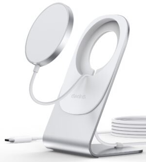 CHOETECH Magnetic Fast Wireless Charging Stand Holder with 5ft USB-C Cable for iPhone 12 (H047+T517) T511-S