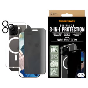 PanzerGlass® B1292+P2862+1284, 3-in-1 Privacy Protection Bundle PG Ultra Wide Fit Privacy SP | Hoops™ | HardCase for iPhone 16 Pro